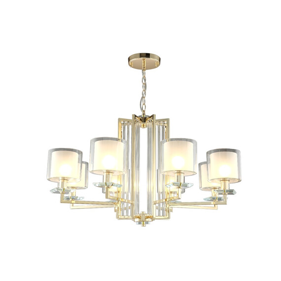 Подвесная люстра Crystal Lux Nicolas SP-PL8 Gold/White, фото , изображение 4